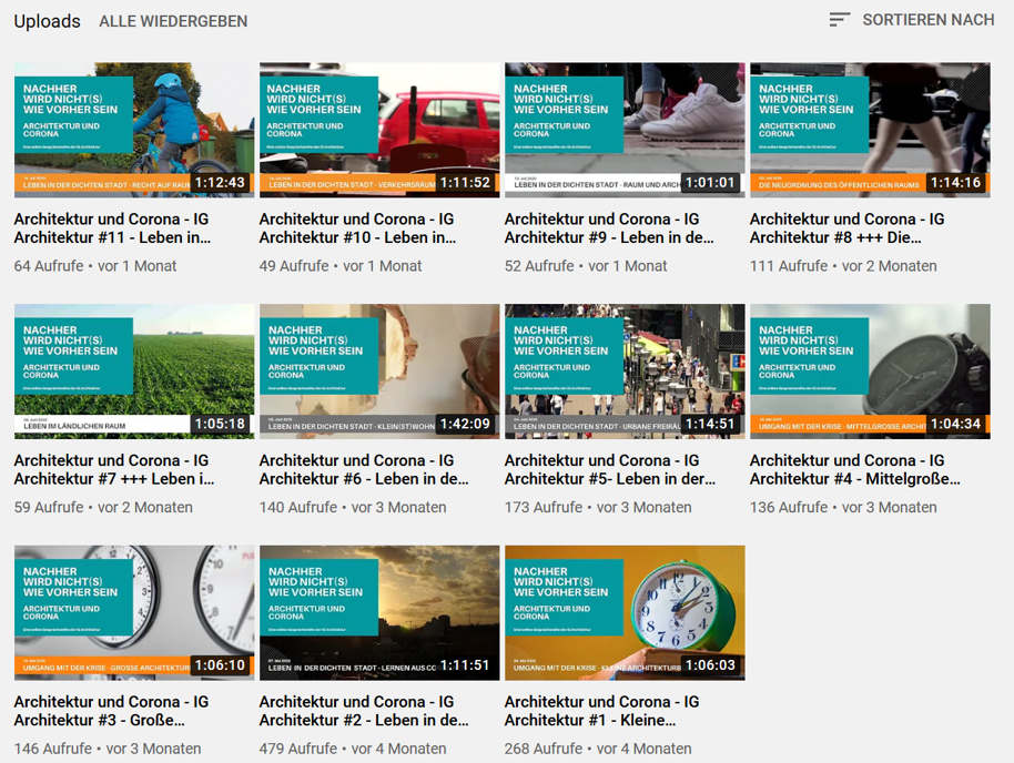 Diskussionsserie NACHHER WIRD NICHTS WIE VORHER SEIN…. Architektur und